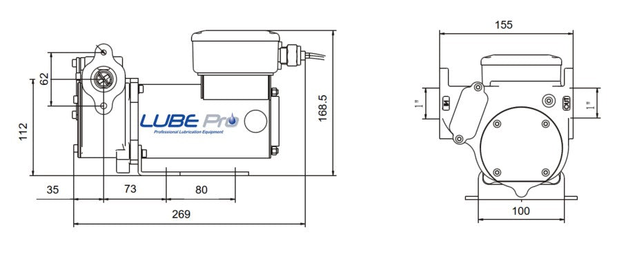 LUBE PRO Electric Diesel Transfer Pump, 12-24V, 35-70L/min