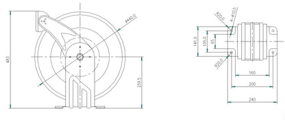 LUBE PRO Grease Hose Reel, 1/4" x 15m