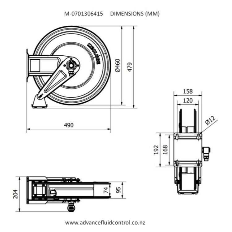 MECLUBE Heavy Duty Oil Reel 15m x 1/2" Fixed Base