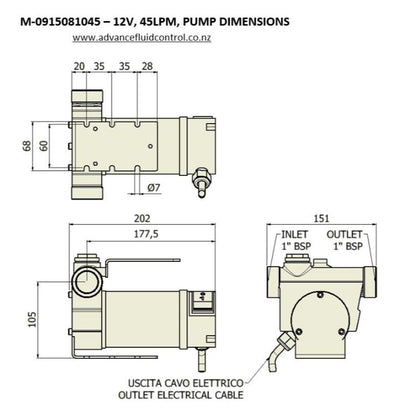 MECLUBE Electric Diesel Transfer Pump, 12V, 45L/min, 1"