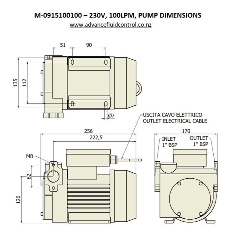 MECLUBE High Flow Electric Diesel Transfer Pump, 230V, 100L/min, 1"