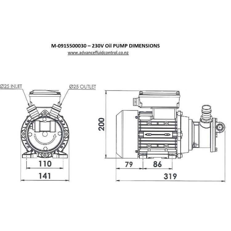 MECLUBE Electric Oil Pump, 230V, 30L/min