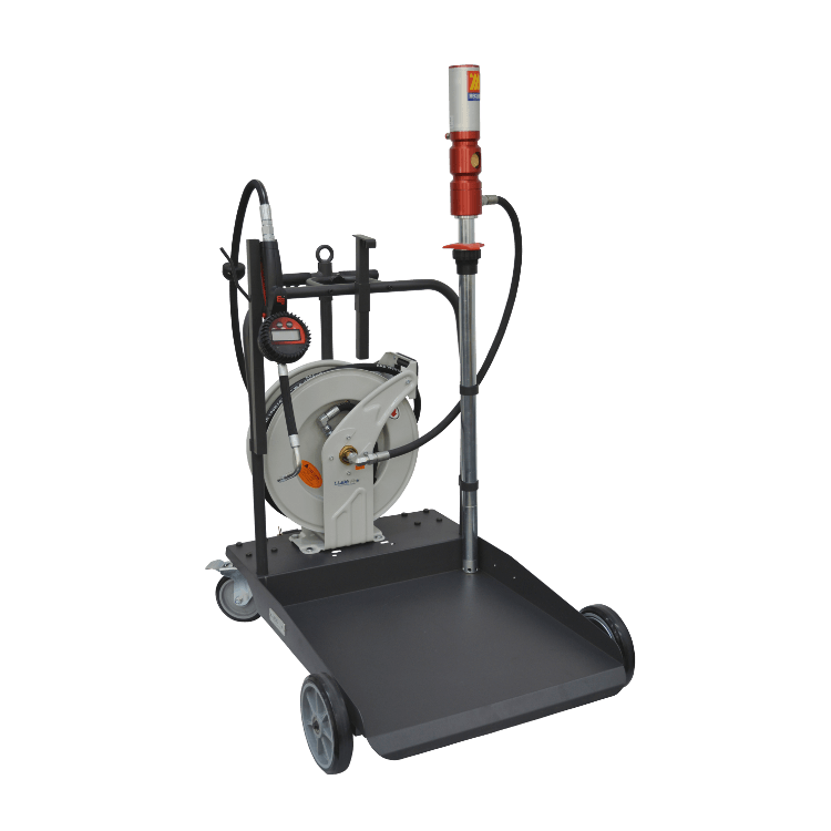 5:1 Premium Oil Trolley Kit with Retractable Hose Reel